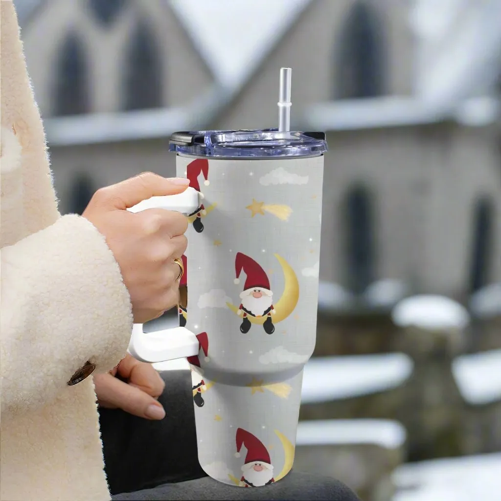 40oz/1200ml Christmas Stanley-Style Tumbler – with Festive Patterns (Zany, Traditional & Snowy Designs)