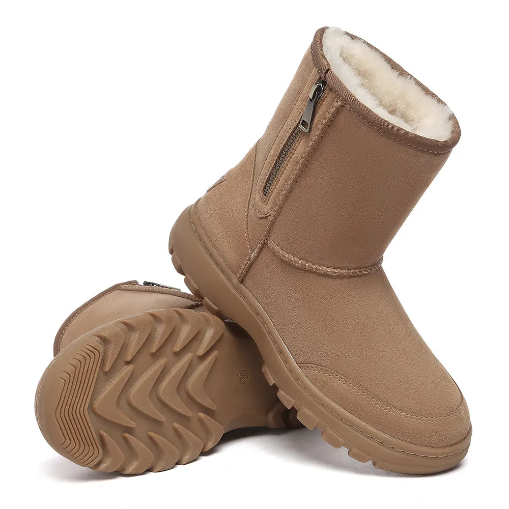 AUSTRALIAN SHEPHERD UGG Boots Sheepskin Wool Short Zip Outdoor Boots #AS3065