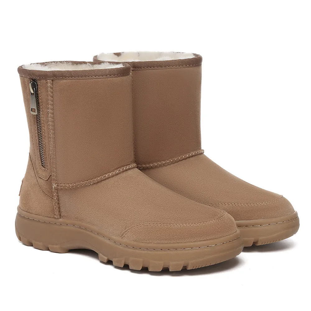 AUSTRALIAN SHEPHERD UGG Boots Sheepskin Wool Short Zip Outdoor Boots #AS3065