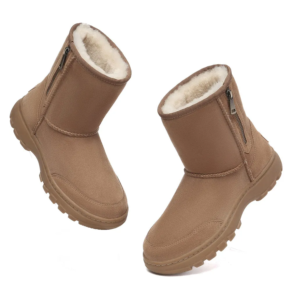 AUSTRALIAN SHEPHERD UGG Boots Sheepskin Wool Short Zip Outdoor Boots #AS3065