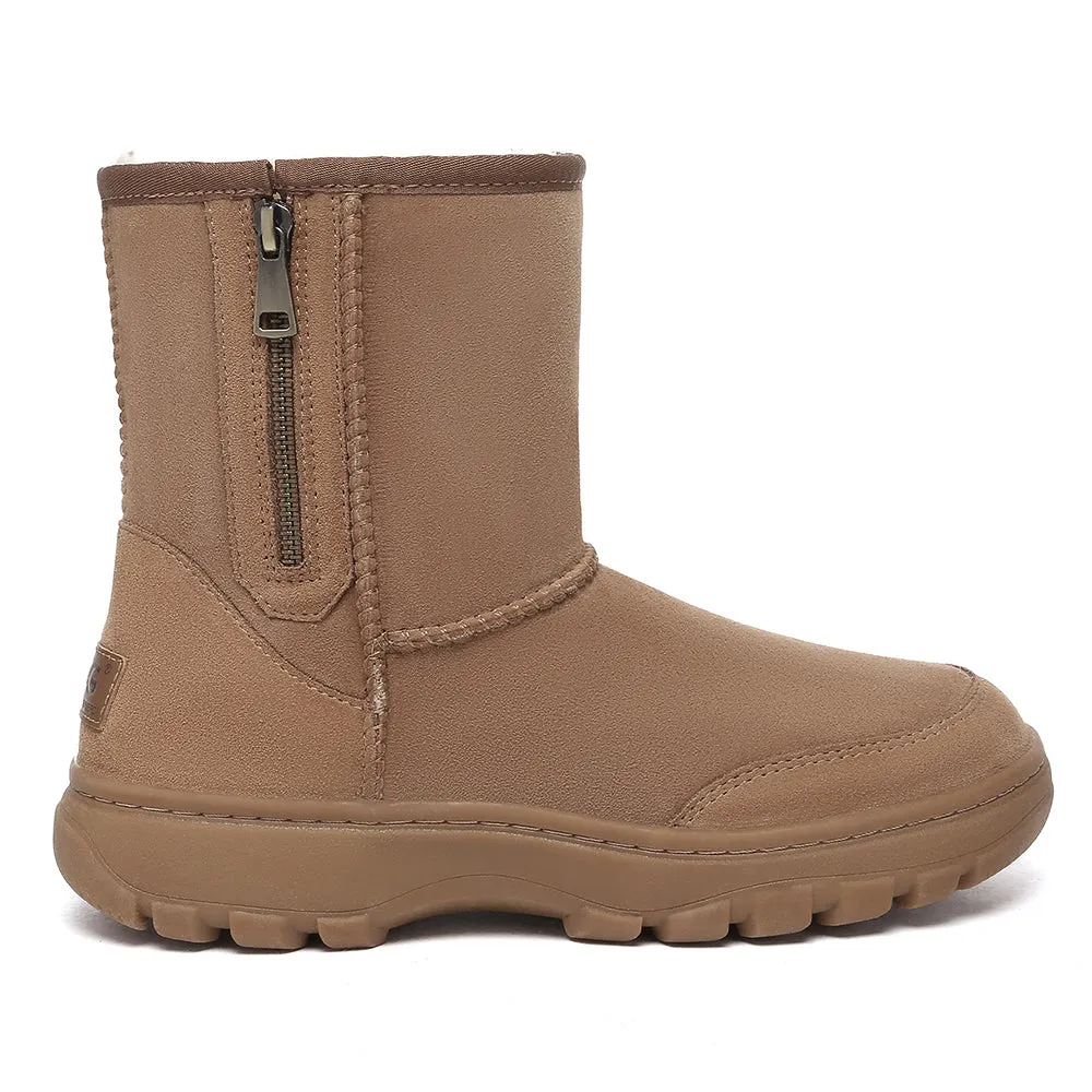 AUSTRALIAN SHEPHERD UGG Boots Sheepskin Wool Short Zip Outdoor Boots #AS3065