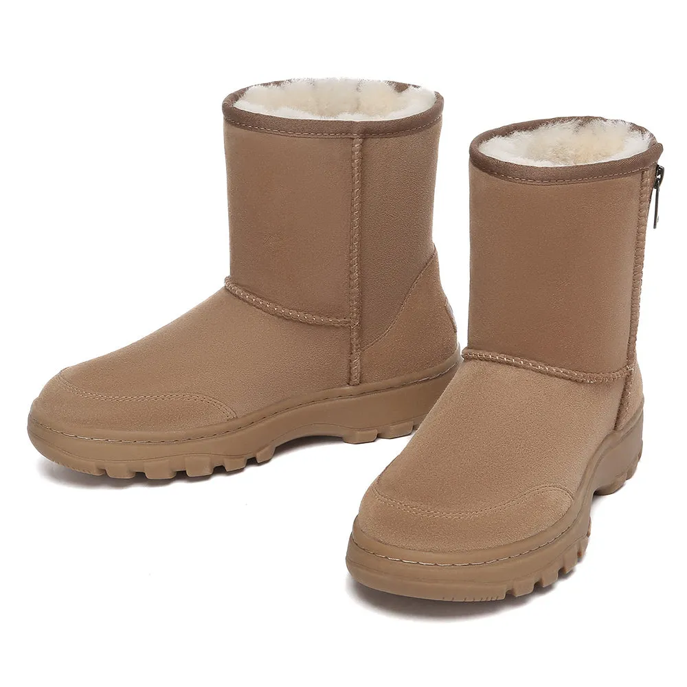 AUSTRALIAN SHEPHERD UGG Boots Sheepskin Wool Short Zip Outdoor Boots #AS3065