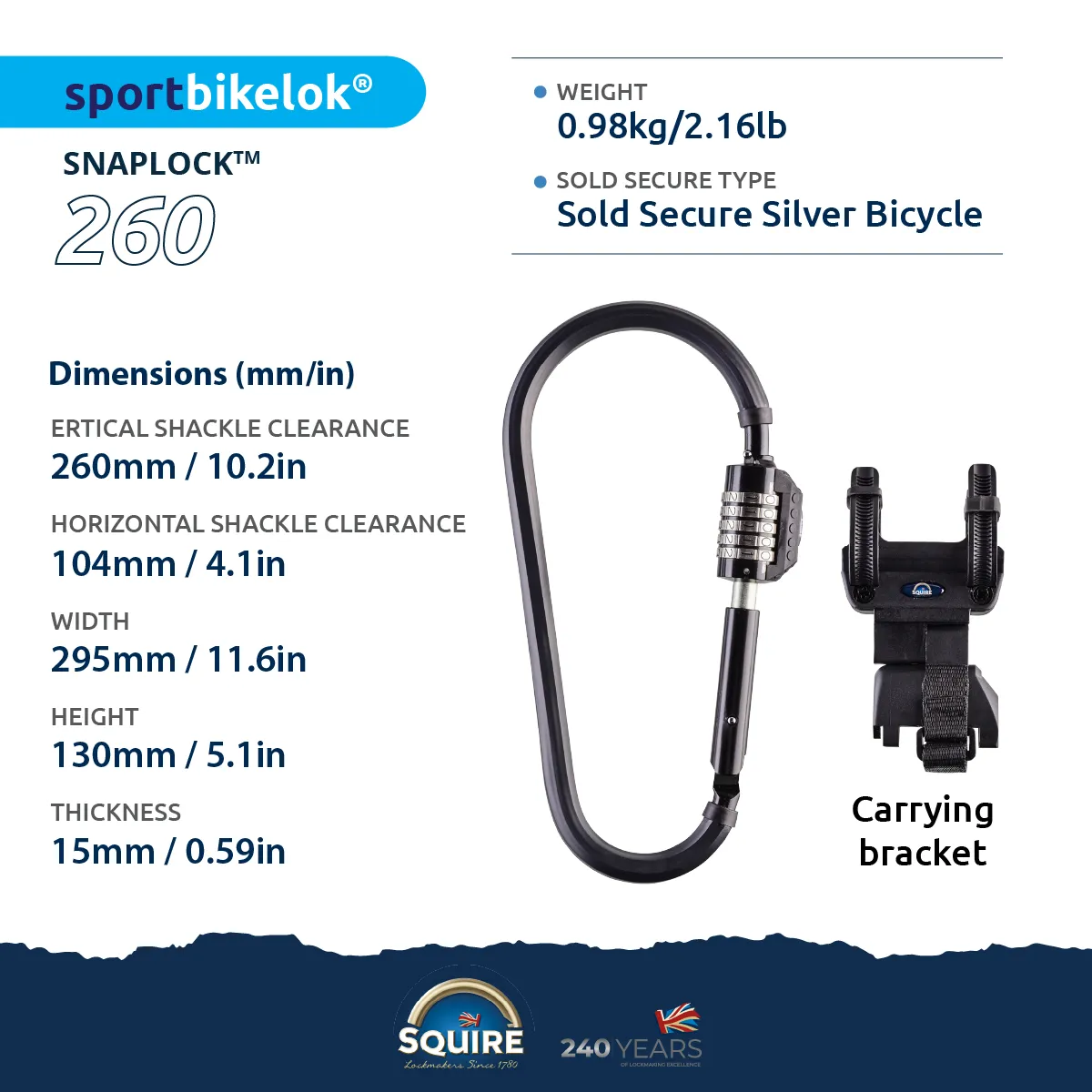 Combination Bicycle Lock | SNAPLOCK 260