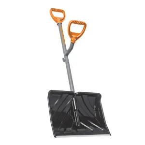 Ergie Systems ERG-SNSH18 Steel Shaft Impact Resistant Snow Shovel | 18-Inch Shovel | 48-Inch Shaft | Push/Scoop Combination Blade