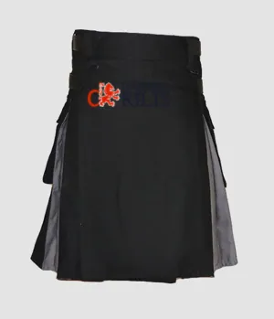 Hybrid Black Gray Adjustable Kilt