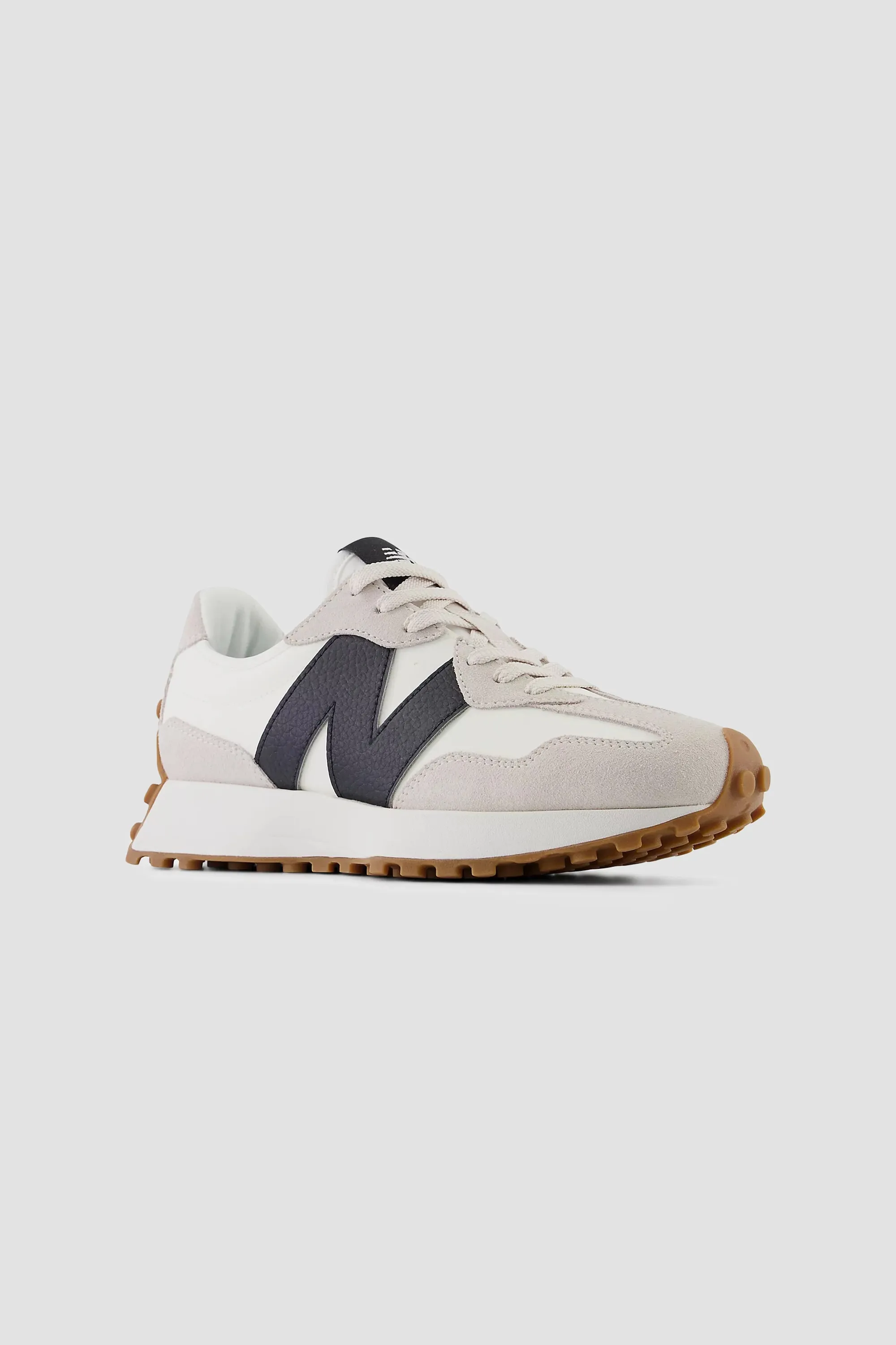 New Balance Unisex 327 Sneaker in Moonbeam with Black