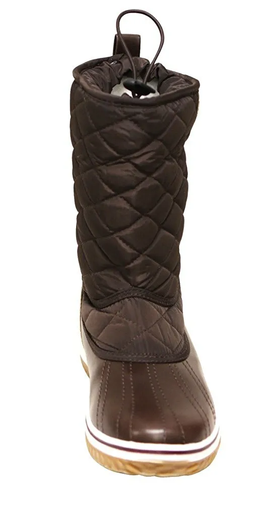 Refresh Snow-01 Women's round toe fabric shaft adjustable opening with knot winter snow boots