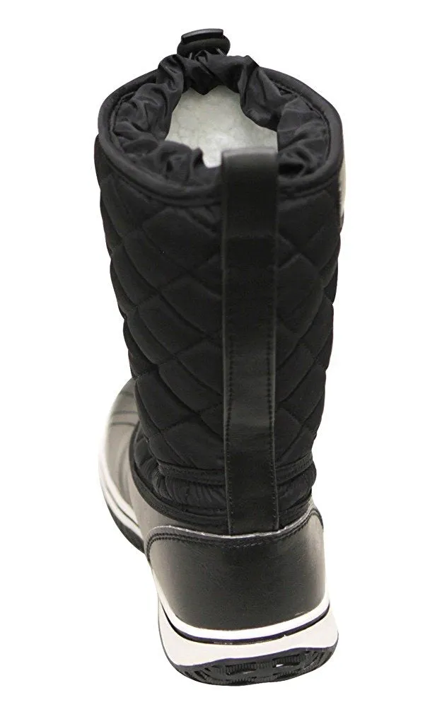 Refresh Snow-01 Women's round toe fabric shaft adjustable opening with knot winter snow boots