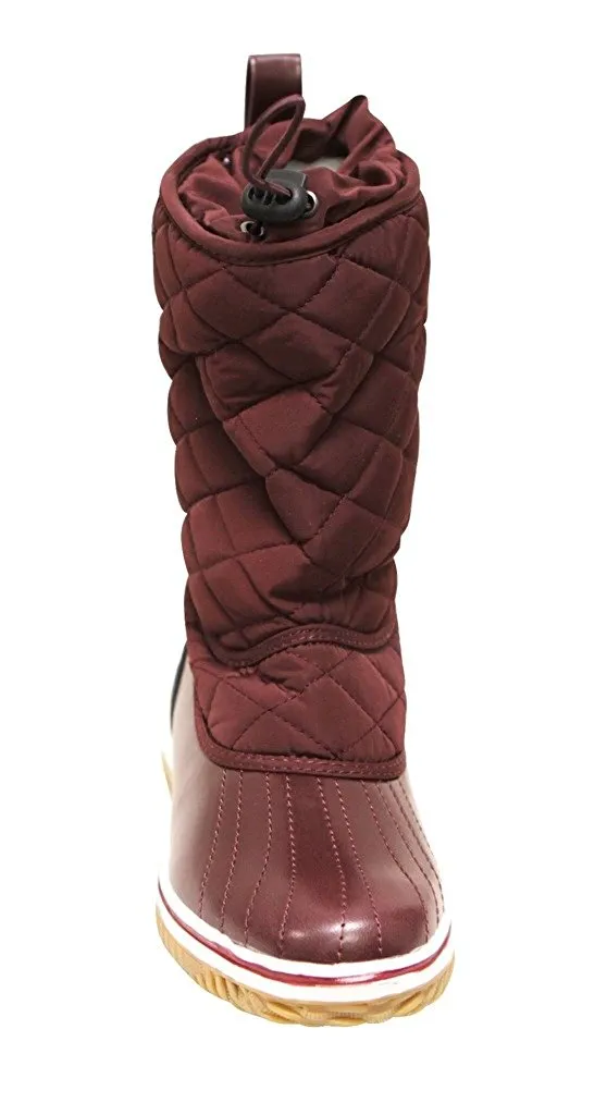 Refresh Snow-01 Women's round toe fabric shaft adjustable opening with knot winter snow boots