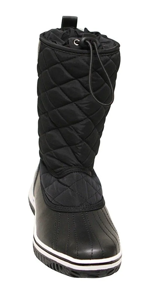 Refresh Snow-01 Women's round toe fabric shaft adjustable opening with knot winter snow boots